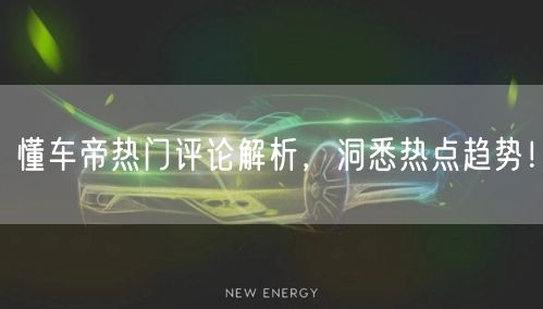 懂车帝热门评论解析，洞悉热点趋势！