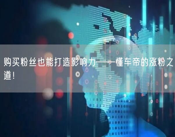 购买粉丝也能打造影响力——懂车帝的涨粉之