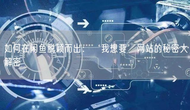 如何在闲鱼脱颖而出：‘我想要’网站的秘密大解密