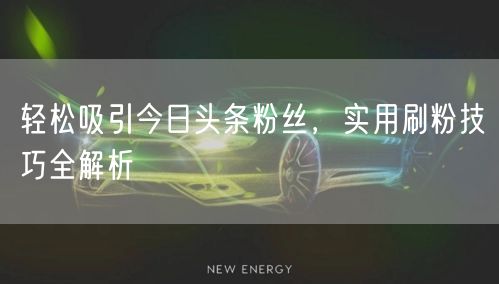 轻松吸引今日头条粉丝，实用刷粉技巧全解析