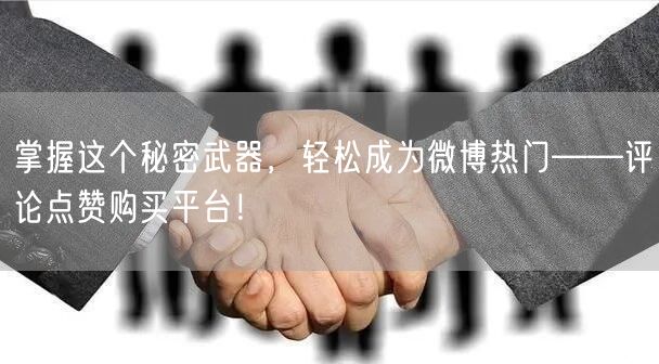 掌握这个秘密武器，轻松成为微博热门——评论点赞购买平台！