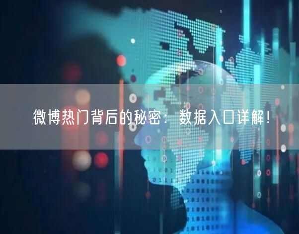 微博热门背后的秘密：数据入口详解！