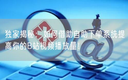独家揭秘：如何借助自助下单系统提高你的B