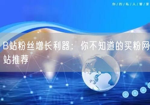 B站粉丝增长利器：你不知道的买粉网站推荐