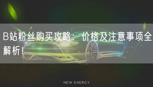 B站粉丝购买攻略：价格及注意事项全解析！