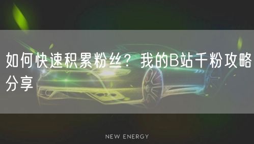 如何快速积累粉丝？我的B站千粉攻略分享