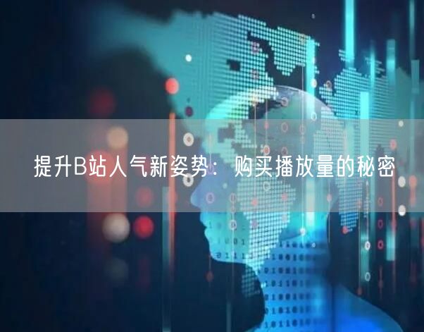 提升B站人气新姿势：购买播放量的秘密
