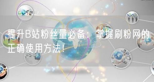 提升B站粉丝量必备：掌握刷粉网的正确使用方法！