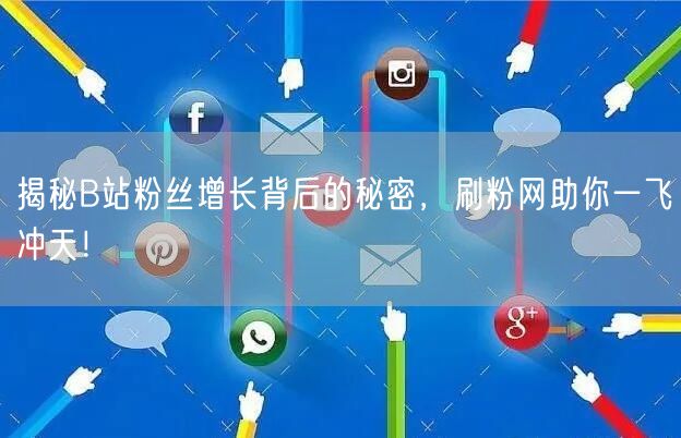 揭秘B站粉丝增长背后的秘密，刷粉网助你一飞冲天！
