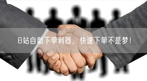 B站自助下单利器，快速下单不是梦！