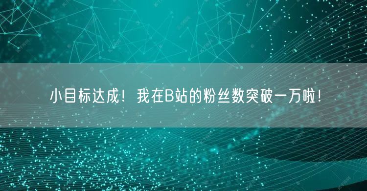 小目标达成！我在B站的粉丝数突破一万啦！