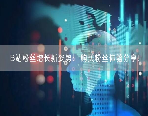 B站粉丝增长新姿势：购买粉丝体验分享！
