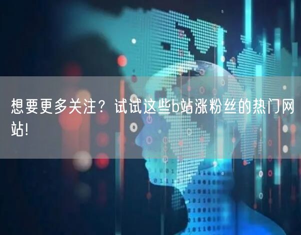 想要更多关注？试试这些b站涨粉丝的热门网站!