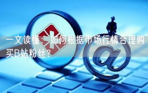 一文读懂：如何根据市场行情合理购买B站粉