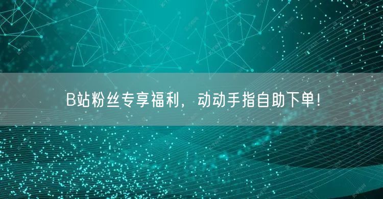 B站粉丝专享福利，动动手指自助下单！