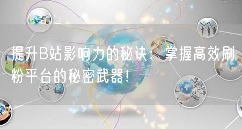 提升B站影响力的秘诀：掌握高效刷粉平台的秘密武器！